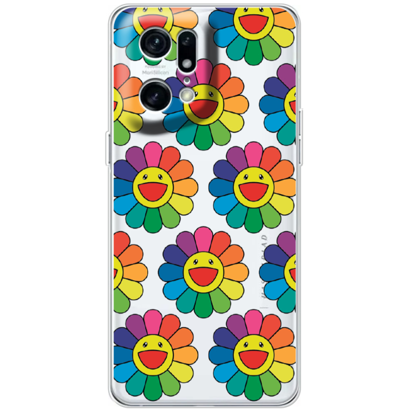 Прозрачный чехол BoxFace OPPO Find X5 Pro Hippie Flowers