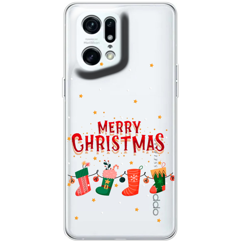 Прозрачный чехол BoxFace OPPO Find X5 Pro Merry Christmas