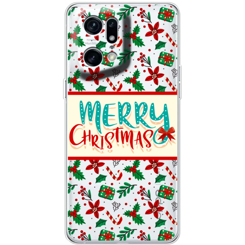 Прозрачный чехол BoxFace OPPO Find X5 Pro Vintage Christmas Pattern