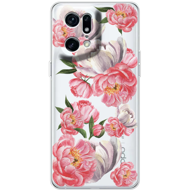 Прозрачный чехол BoxFace OPPO Find X5 Pro Peony Watercolor Style