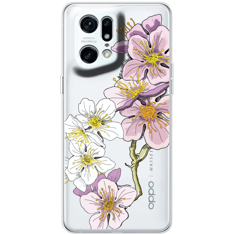 Прозрачный чехол BoxFace OPPO Find X5 Pro Cherry Blossom