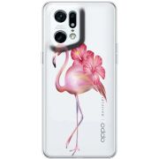 Прозрачный чехол BoxFace OPPO Find X5 Pro Floral Flamingo