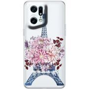 Чехол со стразами OPPO Find X5 Pro Eiffel Tower