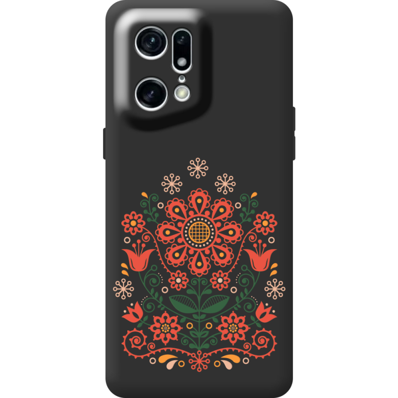 Черный чехол BoxFace OPPO Find X5 Pro Ukrainian Ornament