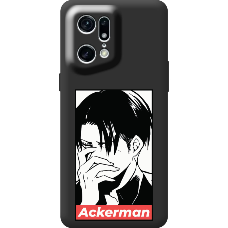 Черный чехол BoxFace OPPO Find X5 Pro Attack On Titan - Ackerman