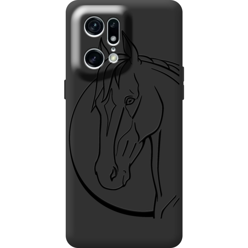 Черный чехол BoxFace OPPO Find X5 Pro Horse