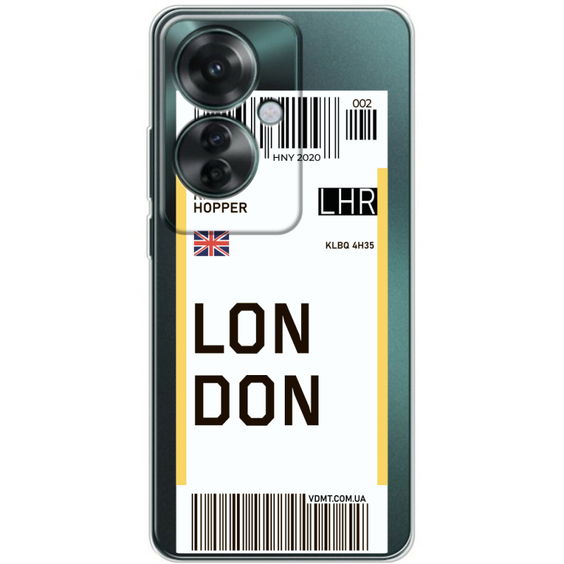 Прозрачный чехол BoxFace OPPO Reno 11 F Ticket London