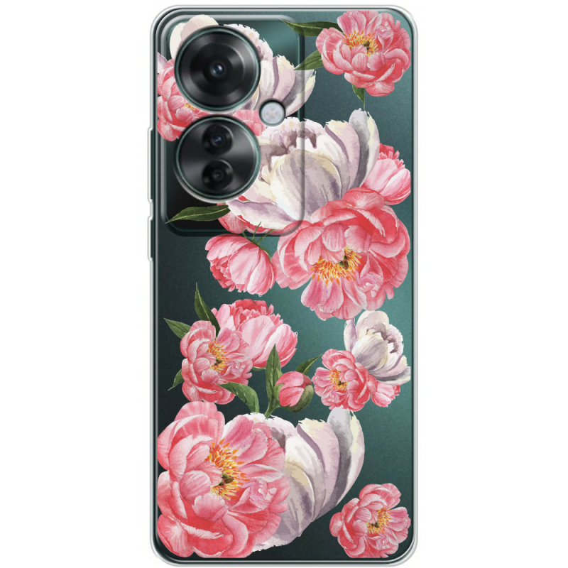 Прозрачный чехол BoxFace OPPO Reno 11 F Peony Watercolor Style