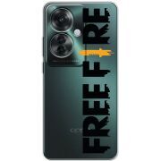 Прозрачный чехол BoxFace OPPO Reno 11 F Free Fire Black Logo