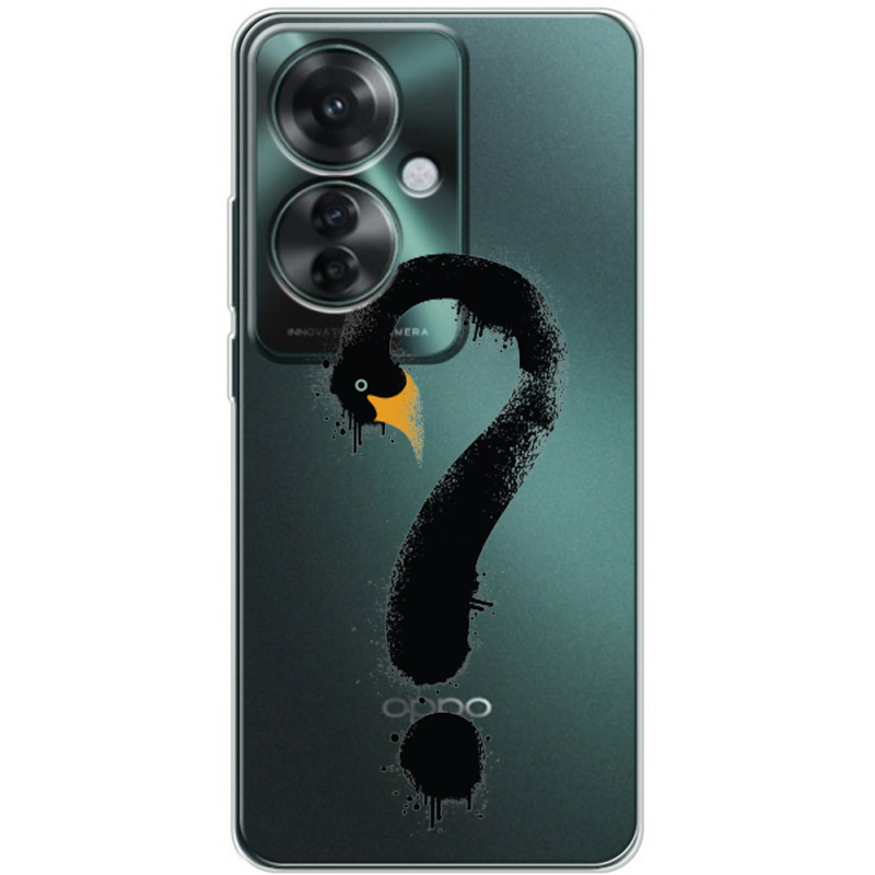 Прозрачный чехол BoxFace OPPO Reno 11 F Swan question
