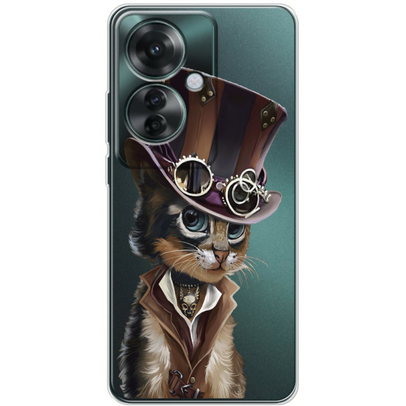 Прозрачный чехол BoxFace OPPO Reno 11 F Steampunk Cat