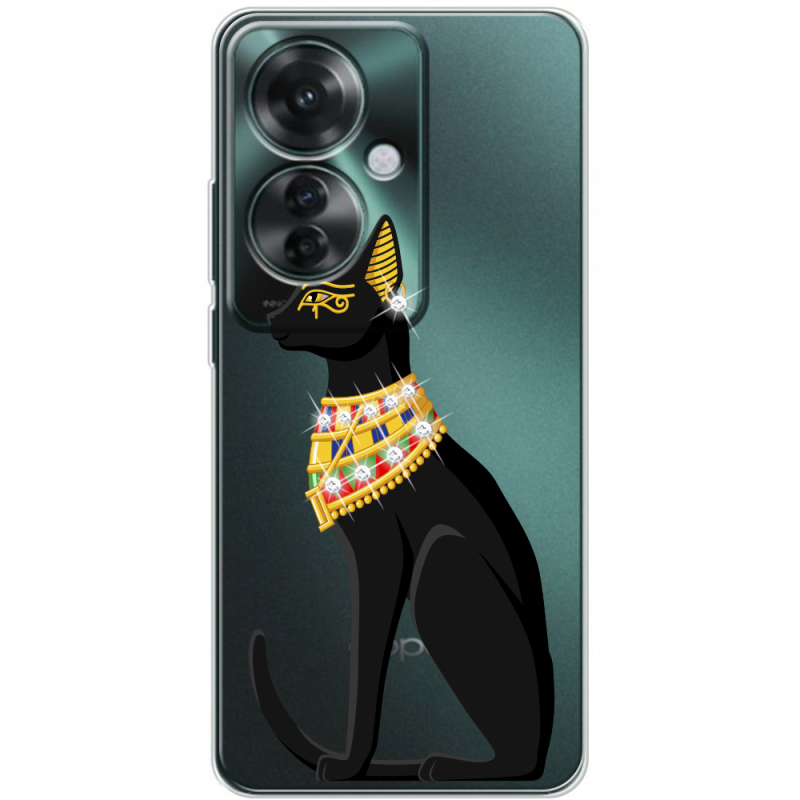 Чехол со стразами OPPO Reno 11 F Egipet Cat