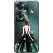 Чехол со стразами OPPO Reno 11 F Girl in the green dress