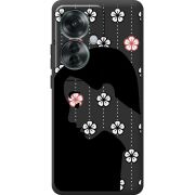 Черный чехол BoxFace OPPO Reno 11 F Flower Hair