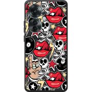 Черный чехол BoxFace OPPO Reno 11 F Rock Graffiti