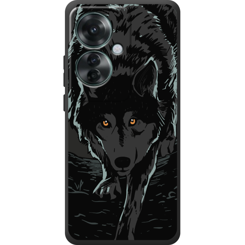 Черный чехол BoxFace OPPO Reno 11 F Wolf