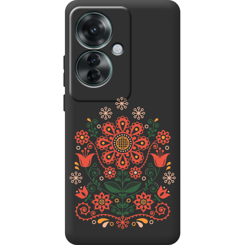 Черный чехол BoxFace OPPO Reno 11 F Ukrainian Ornament