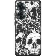 Черный чехол BoxFace OPPO Reno 11 F Skull and Roses