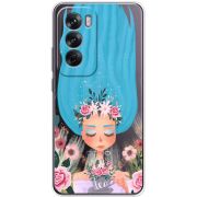 Прозрачный чехол BoxFace OPPO Reno 12 Blue Hair