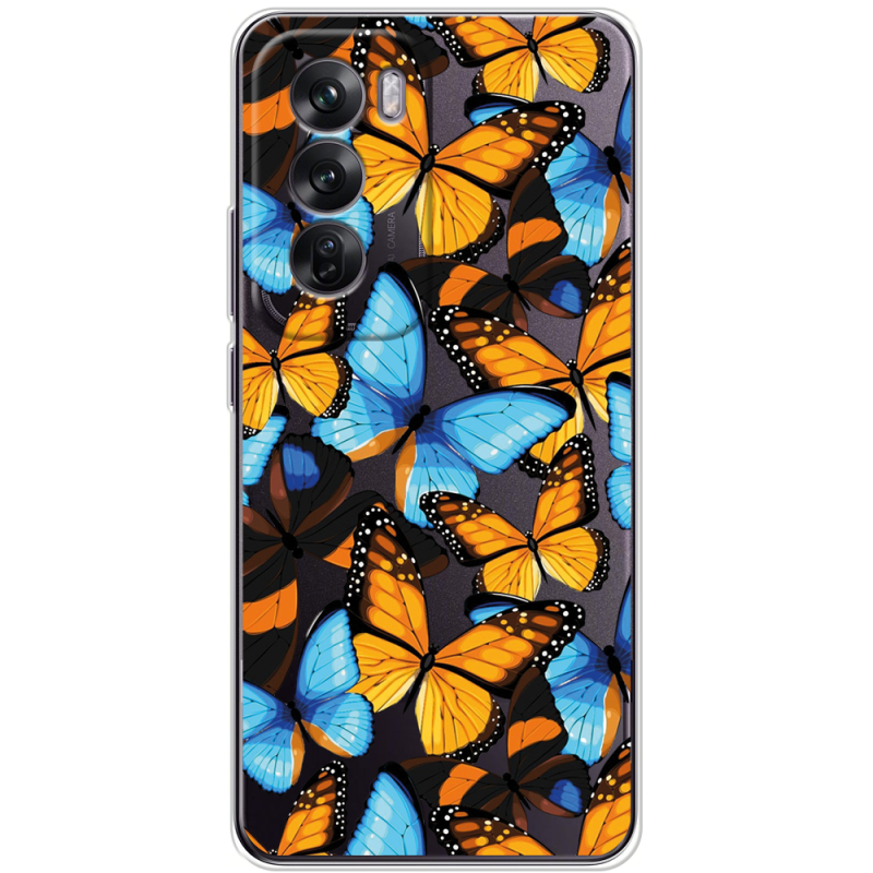 Прозрачный чехол BoxFace OPPO Reno 12 Butterfly Morpho