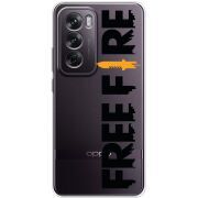 Прозрачный чехол BoxFace OPPO Reno 12 Free Fire Black Logo