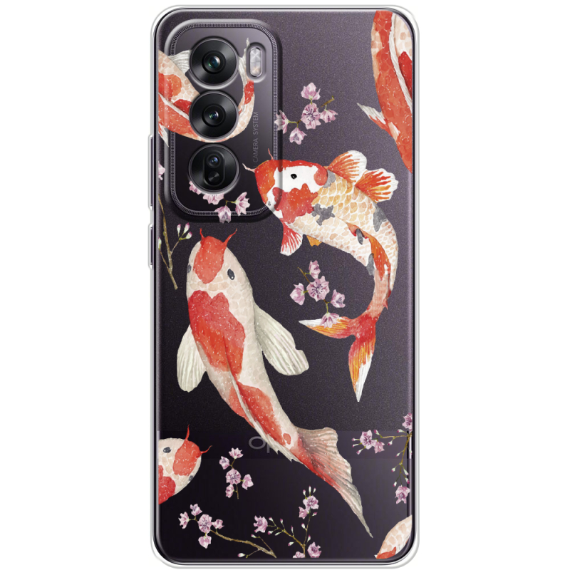 Прозрачный чехол BoxFace OPPO Reno 12 Japanese Koi Fish