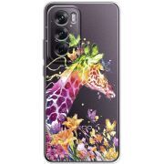 Прозрачный чехол BoxFace OPPO Reno 12 Colorful Giraffe