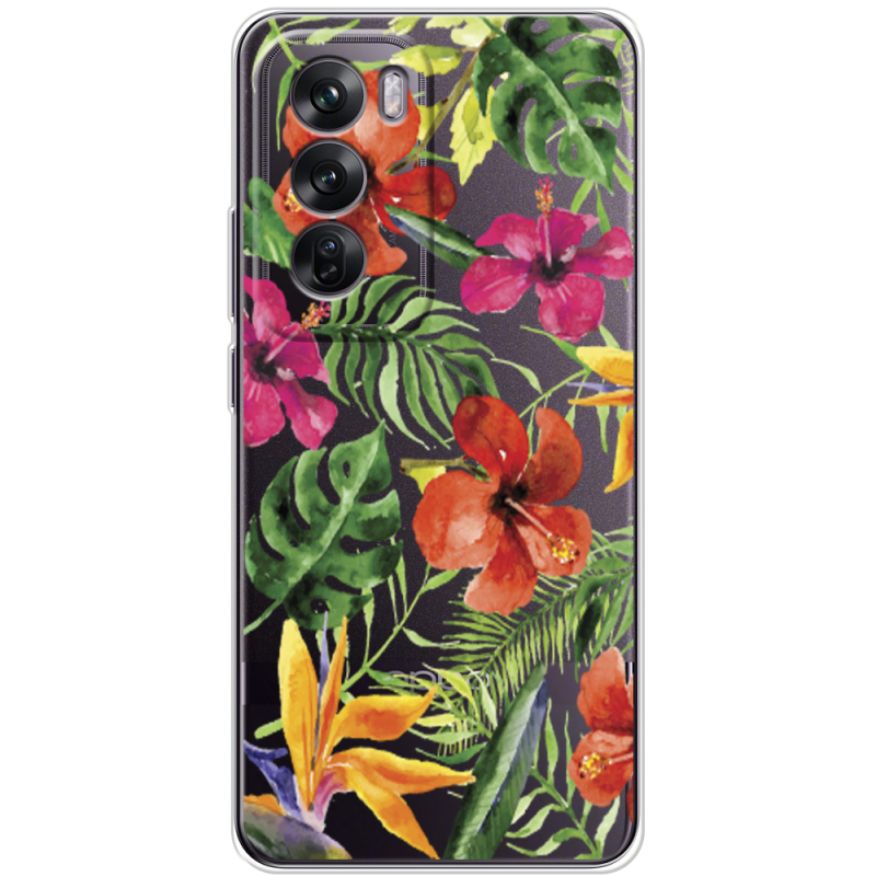 Прозрачный чехол BoxFace OPPO Reno 12 Tropical Flowers