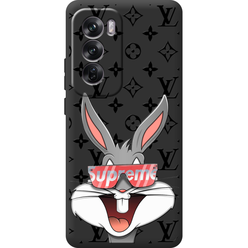 Черный чехол BoxFace OPPO Reno 12 looney bunny