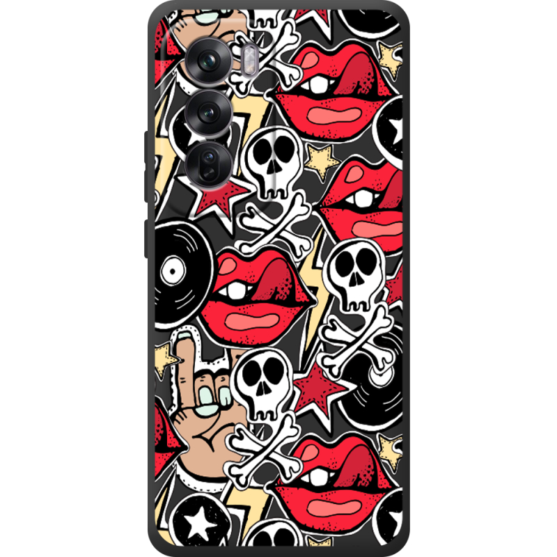 Черный чехол BoxFace OPPO Reno 12 Rock Graffiti