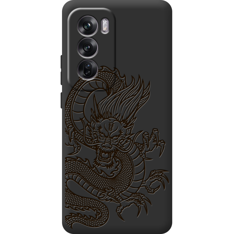 Черный чехол BoxFace OPPO Reno 12 Chinese Dragon