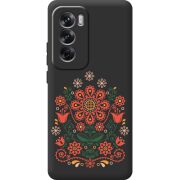 Черный чехол BoxFace OPPO Reno 12 Ukrainian Ornament