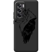 Черный чехол BoxFace OPPO Reno 12 Wolf and Raven