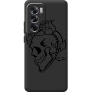 Черный чехол BoxFace OPPO Reno 12 Skull and Roses