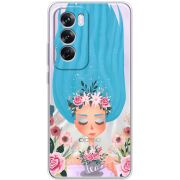 Прозрачный чехол BoxFace OPPO Reno 12 Pro Blue Hair