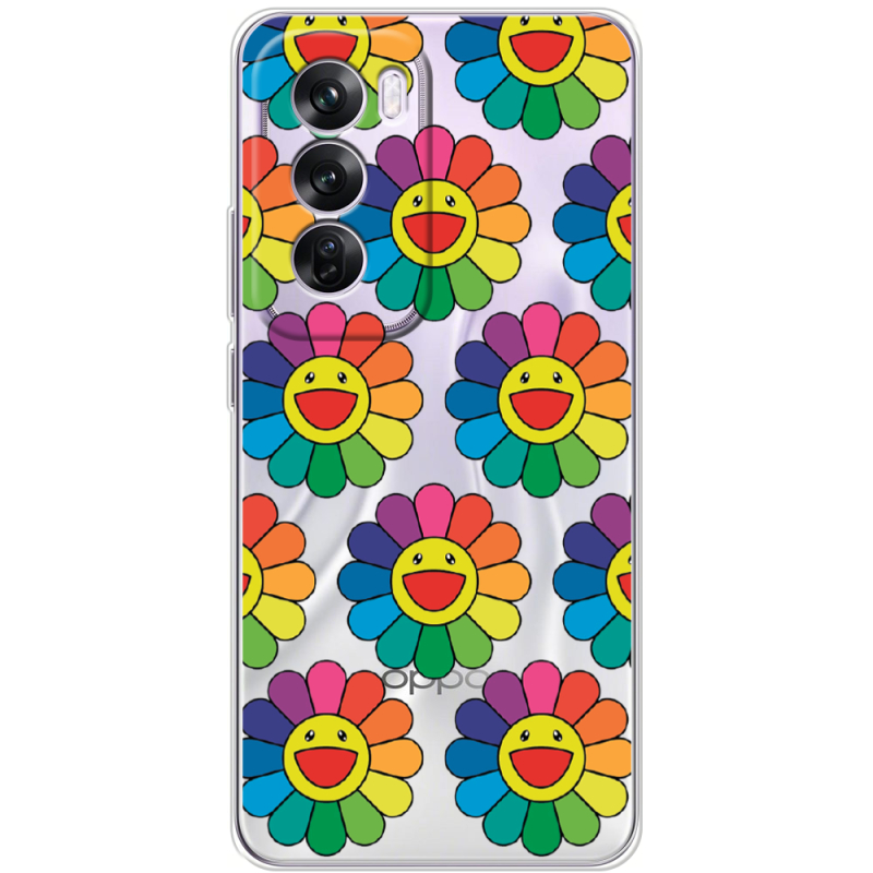 Прозрачный чехол BoxFace OPPO Reno 12 Pro Hippie Flowers