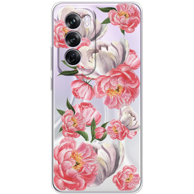 Прозрачный чехол BoxFace OPPO Reno 12 Pro Peony Watercolor Style