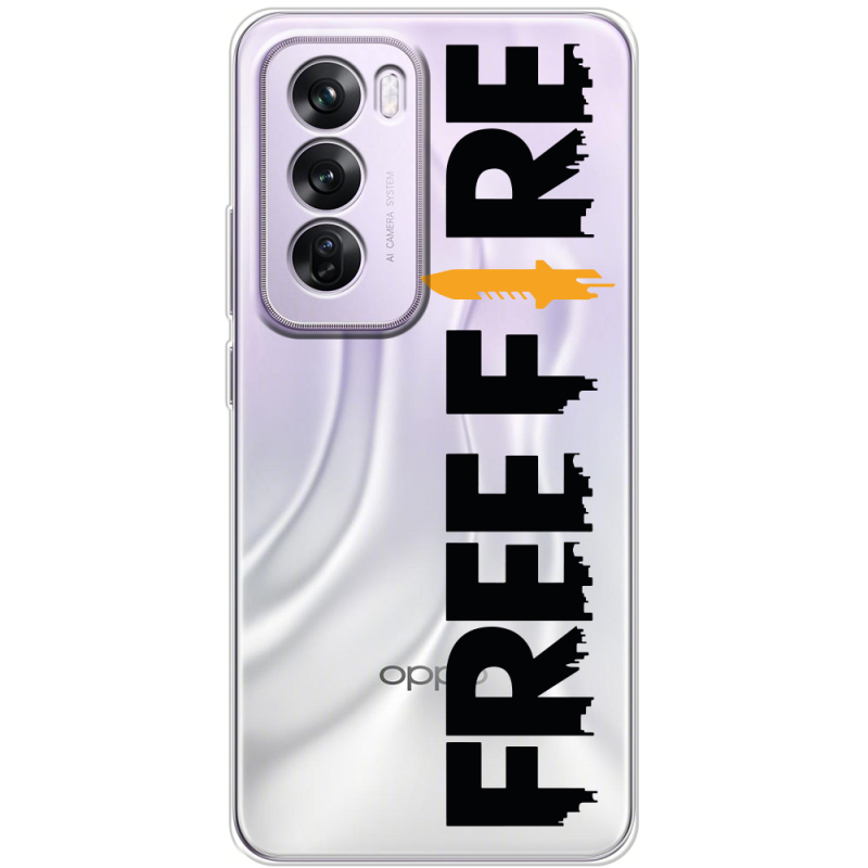 Прозрачный чехол BoxFace OPPO Reno 12 Pro Free Fire Black Logo