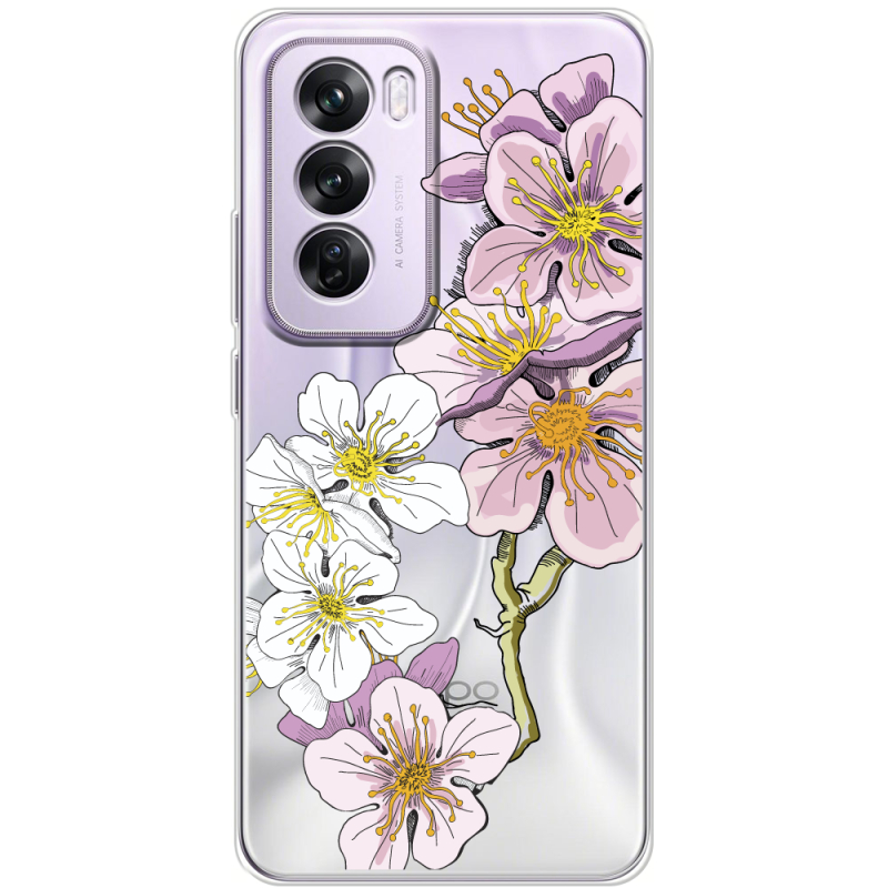 Прозрачный чехол BoxFace OPPO Reno 12 Pro Cherry Blossom