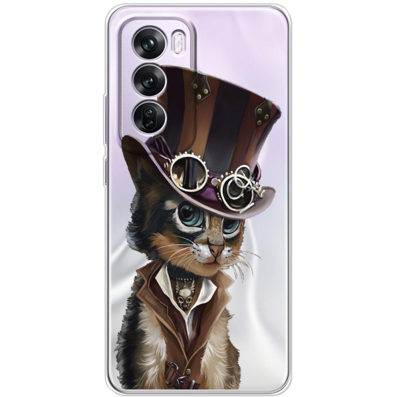 Прозрачный чехол BoxFace OPPO Reno 12 Pro Steampunk Cat