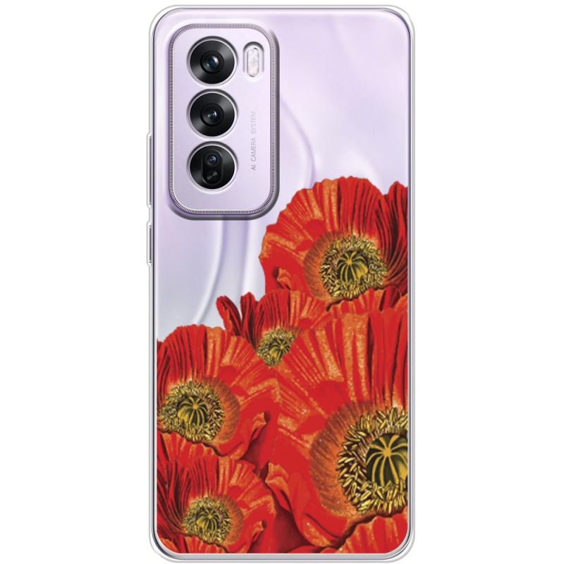 Прозрачный чехол BoxFace OPPO Reno 12 Pro Red Poppies