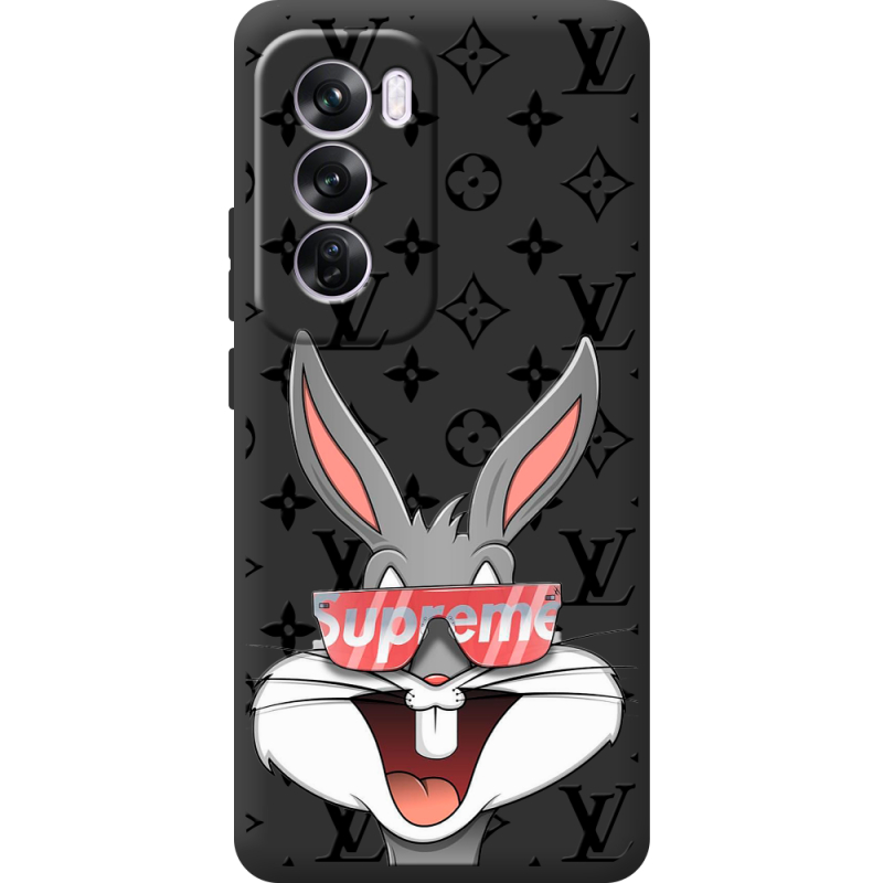 Черный чехол BoxFace OPPO Reno 12 Pro looney bunny