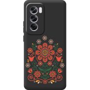 Черный чехол BoxFace OPPO Reno 12 Pro Ukrainian Ornament