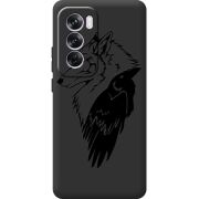 Черный чехол BoxFace OPPO Reno 12 Pro Wolf and Raven