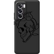 Черный чехол BoxFace OPPO Reno 12 Pro Skull and Roses