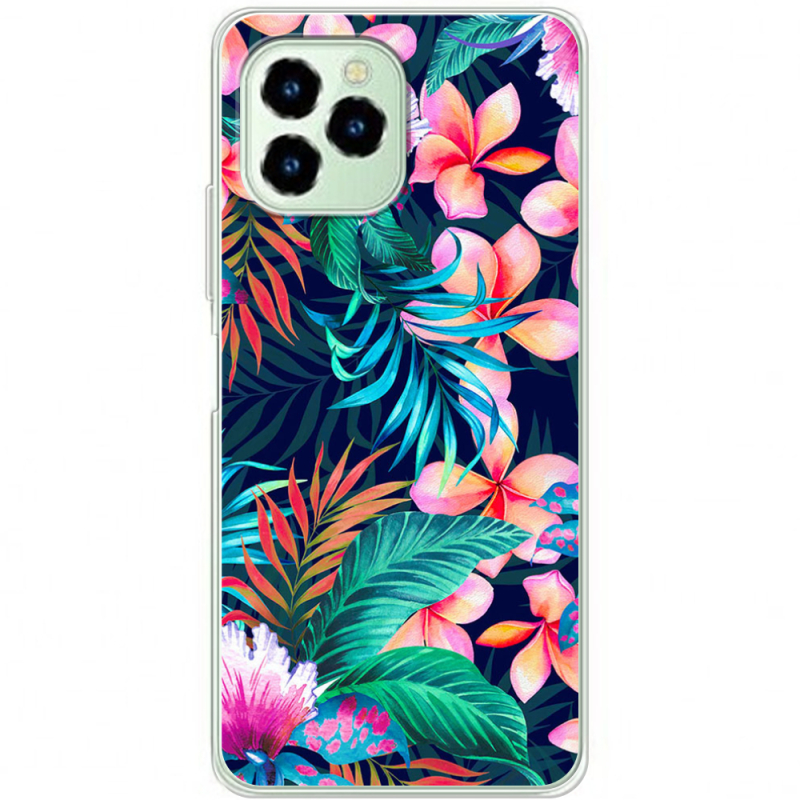 Чехол BoxFace Oukitel C21 Pro flowers in the tropics