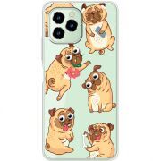 Прозрачный чехол BoxFace Oukitel C21 Pro с 3D-глазками Pug