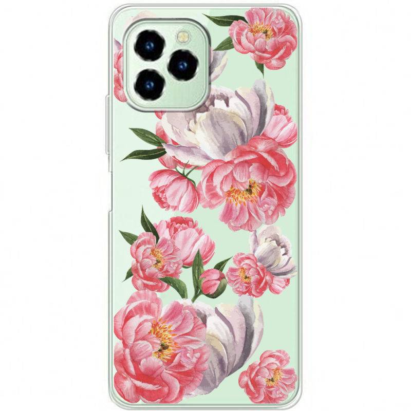 Прозрачный чехол BoxFace Oukitel C21 Pro Peony Watercolor Style