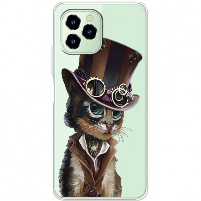 Прозрачный чехол BoxFace Oukitel C21 Pro Steampunk Cat