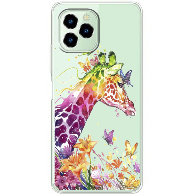 Прозрачный чехол BoxFace Oukitel C21 Pro Colorful Giraffe